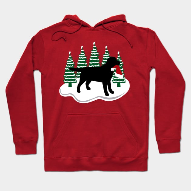 Black Labrador Snow and Christmas Hoodie by HappyLabradors